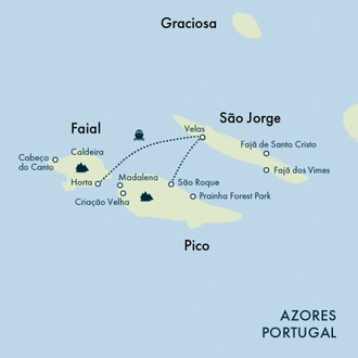tourhub | Exodus Adventure Travels | Walking in the Azores | Tour Map
