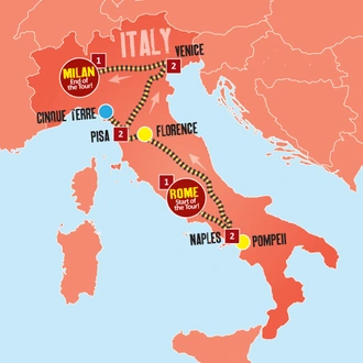 tourhub | Expat Explore Travel | Italy Rail Express Tour | Tour Map