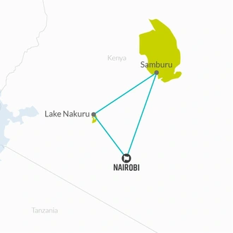 tourhub | Bamba Travel | Kenya Highlights Safari 4D/3N (Lake Nakuru & Samburu) | Tour Map
