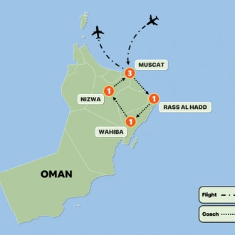 tourhub | Tweet World Travel | Explore Oman | Tour Map