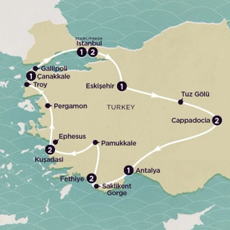 tourhub | Topdeck | Delve Deep: Turkey 2024 | Tour Map