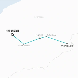 tourhub | Bamba Travel | Morocco Desert & Gorges Adventure 5D/4N | Tour Map