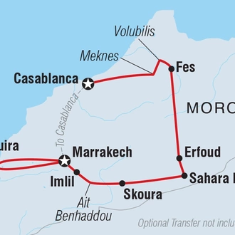 tourhub | Intrepid Travel | Premium Morocco Explorer with Essaouira | Tour Map