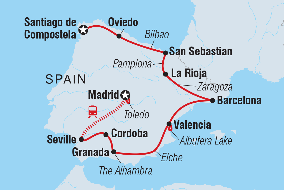 tourhub | Intrepid Travel | Premium Spain in Depth | Tour Map