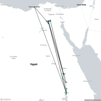 tourhub | Egypt Tours Club | Egypt Package Tours for 9 Days | Tour Map