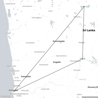 tourhub | Aitken Spence Travels | Sacred Sri Lanka - Free Upgrade to Private Tour Available | Tour Map