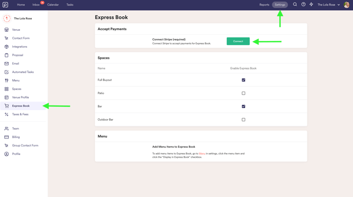 Setting up Express Book