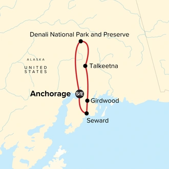 tourhub | G Adventures | Alaska Family Journey: Wilderness Explorer | Tour Map