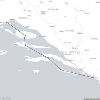 tourhub | Exodus Adventure Travels | Dalmatian Coast Island Hopping | Tour Map