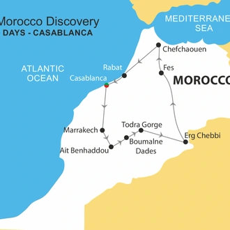 tourhub | Nomadic Tours | Morocco Discovery Casablanca - 9 Days | Tour Map