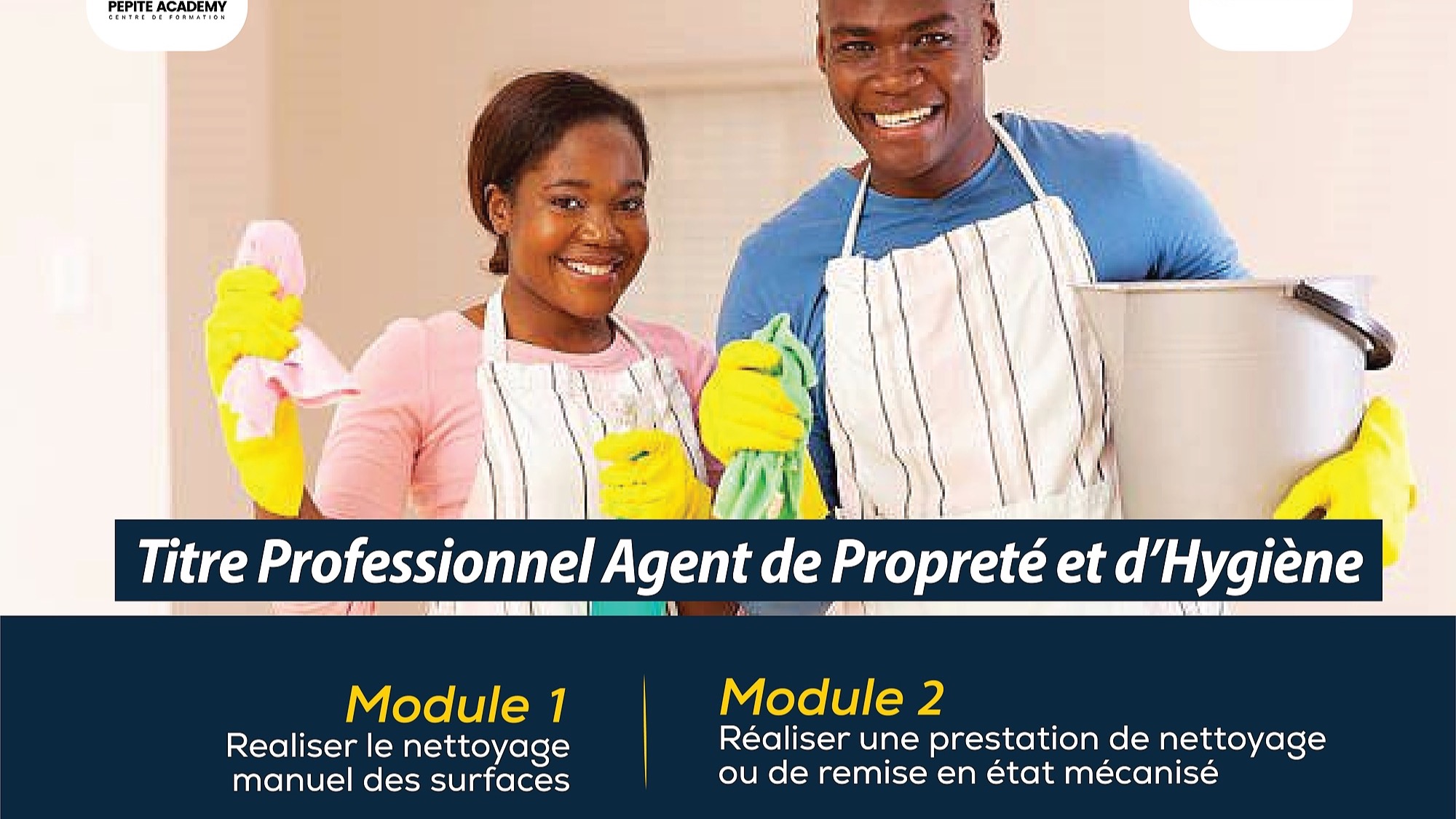 Représentation de la formation : TITRE PROFESSIONNEL AGENT DE PROPRETÉ ET D'HYGIÈNE