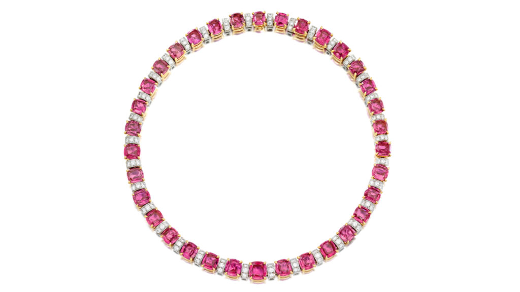 Renelle Pink Sapphire and Diamond Necklace