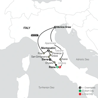 tourhub | Cosmos | The Splendors of Italy | Tour Map
