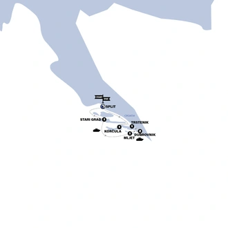 tourhub | Contiki | Croatia Island Sail Chill | On-Deck Cabin | Tour Map