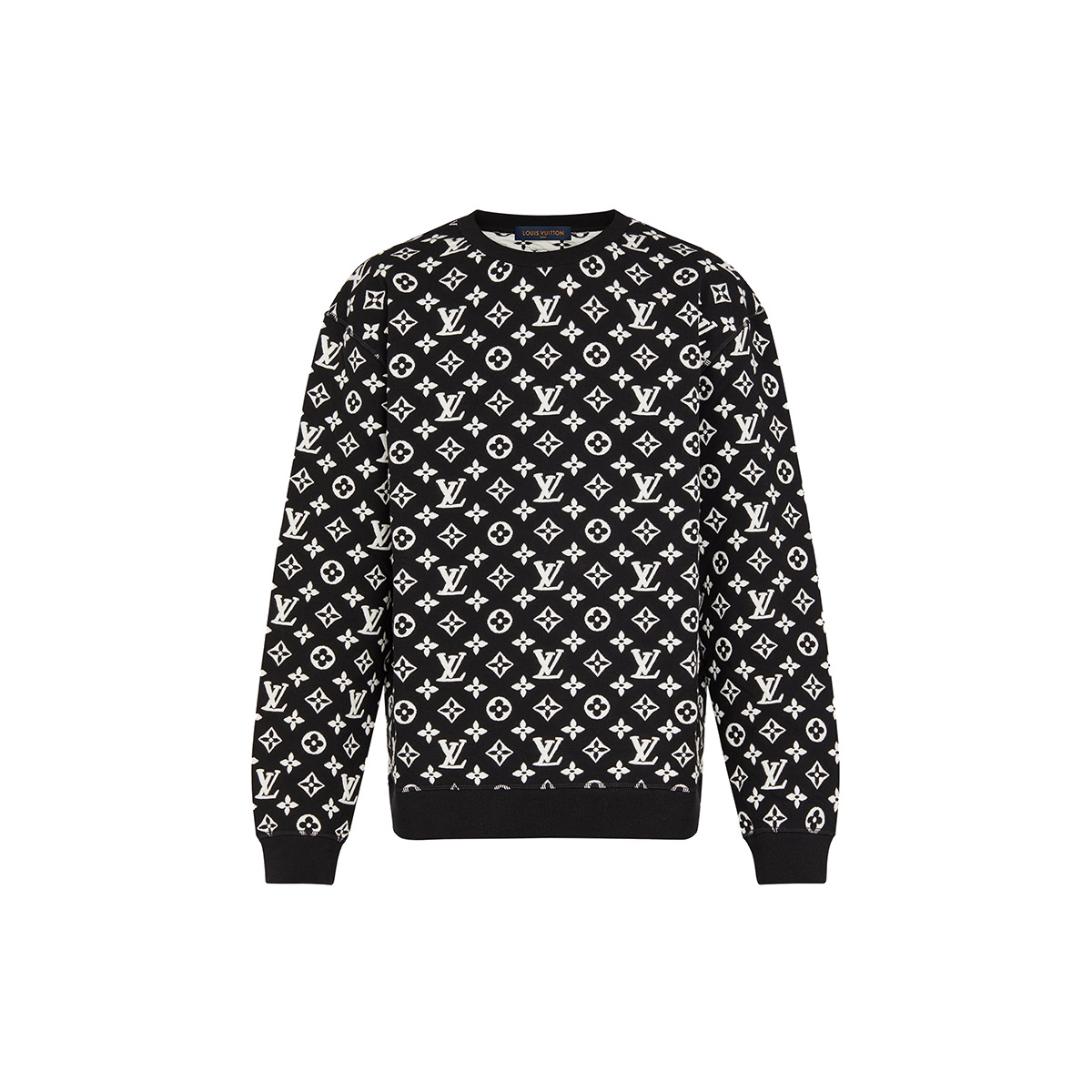 Luxury Louis Vuitton Full Monogram Jacquard Crewneck Sweatshirt