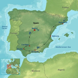 tourhub | Indus Travels | Marvelous Spain | Tour Map