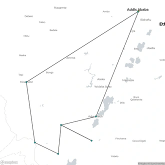 tourhub | Crooked Compass | Forgotten Tribes of Ethiopia | Tour Map