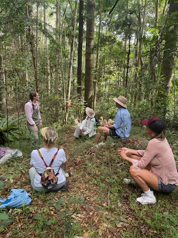 Forest bathing group with Held Outside nature connection experieinces