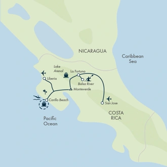 tourhub | Exodus | Costa Rica Family Escape | Tour Map