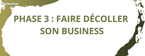 Représentation de la formation : PHASE 3 : Faire décoller son Business