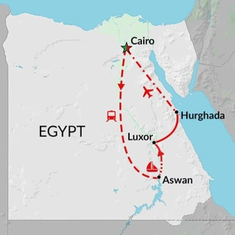 tourhub | Encounters Travel | Egyptian Family Adventure tour | Tour Map