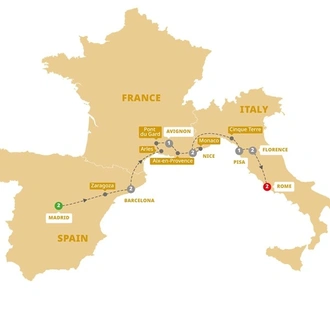tourhub | Trafalgar | Mediterranean Highlights | Tour Map