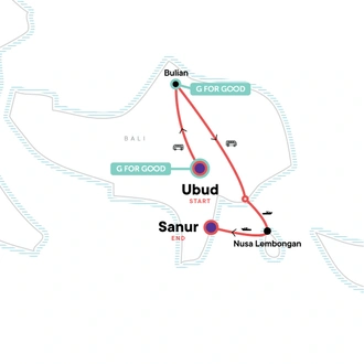 tourhub | G Adventures | Solo-ish Bali | Tour Map