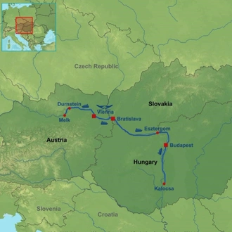 tourhub | Indus Travels | Enchanting Blue Danube Cruise | Tour Map