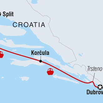 tourhub | Intrepid Travel | Premium Split to Dubrovnik | Tour Map