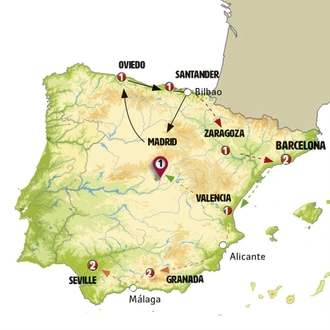 tourhub | Europamundo | Spanish Bliss end Barcelona | Tour Map