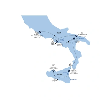 tourhub | Insight Vacations | Country Roads of Southern Italy & Sicily - Classic Group | Tour Map