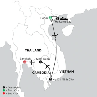 tourhub | Globus | Independent Sensational Southeast Asia | Tour Map