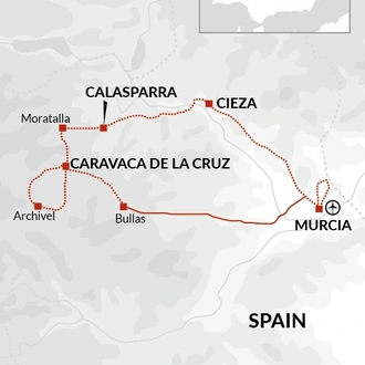 tourhub | Explore! | Cycle Southern Spain - Murcia | Tour Map