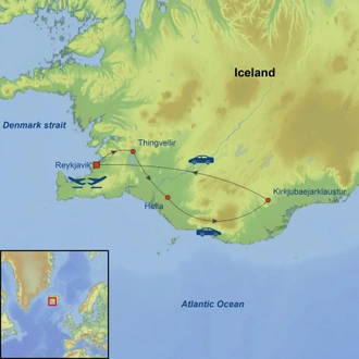tourhub | Indus Travels | Iceland a Glacial Adventure | Tour Map