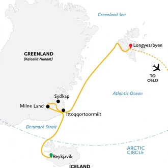 tourhub | Exodus | Three Arctic Islands (Northbound) | Tour Map