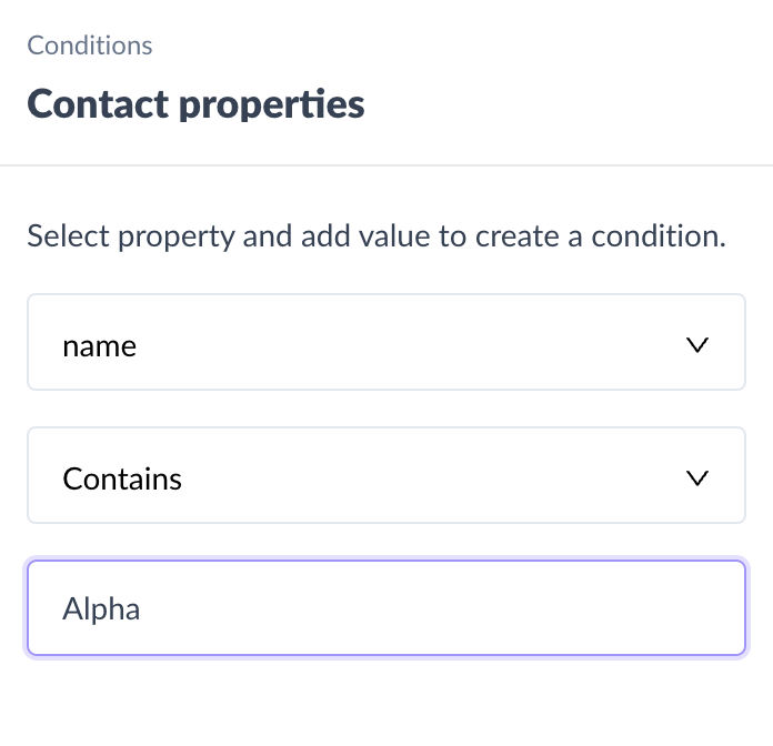 Contact property as a condition in the journey
