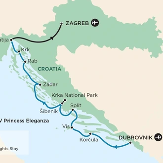 tourhub | APT | Adriatic Coastal Cruise | Tour Map