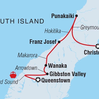 tourhub | Intrepid Travel | Premium New Zealand South Island | Tour Map