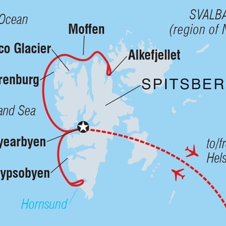 tourhub | Intrepid Travel | Svalbard Explorer: Best of High Arctic Norway in Depth | Tour Map