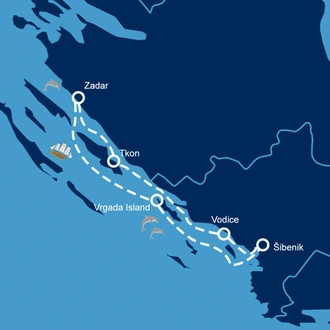 tourhub | Rhythm Travel Experience | Sailing Croatia  Zadar and Krka 2024 | Tour Map