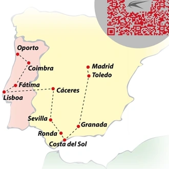 tourhub | VPT TOURS | 10 Days Porto & Andalusia (Saturdays) | Tour Map