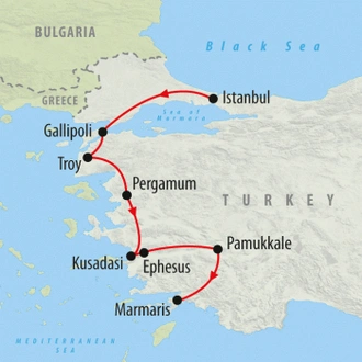 tourhub | On The Go Tours | Istanbul to the Med - 7 days | Tour Map