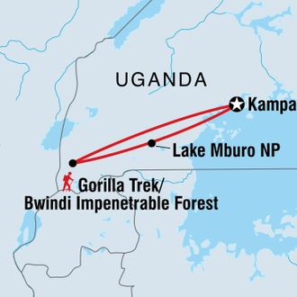 tourhub | Intrepid Travel | Uganda Gorilla Short Break: Original | Tour Map