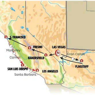 tourhub | Europamundo | Great Cities of the West, Ending in San Francisco | Tour Map