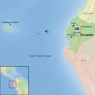 tourhub | Indus Travels | Best of Ecuador and Galapagos Cruise | Tour Map