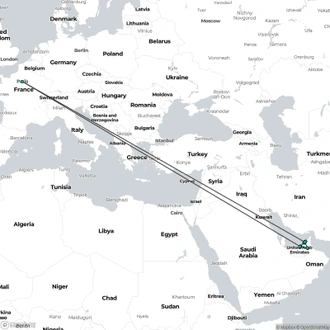 tourhub | Today Voyages | Once Upon A Time... There Were Two Emirates | Tour Map