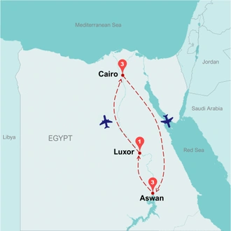 tourhub | Travel Talk Tours | Essential Egypt 2025 (4 & 5 Star Hotels) | Tour Map