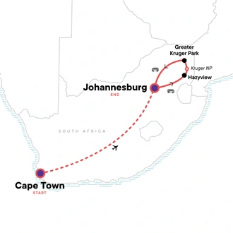 tourhub | G Adventures | Best of South Africa | Tour Map