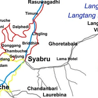 tourhub | Sherpa Expedition & Trekking | Tamang Heritage & Langtang Valley Trek | Tour Map