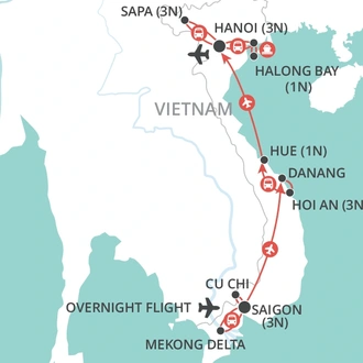 tourhub | Wendy Wu | Vietnam Trails | Tour Map